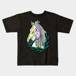 Day of the Dead White Sugar Skull Horse Kids T-Shirt